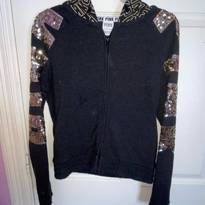 Pink - Victoria Secret Black/Gold Zip Up Jacket
